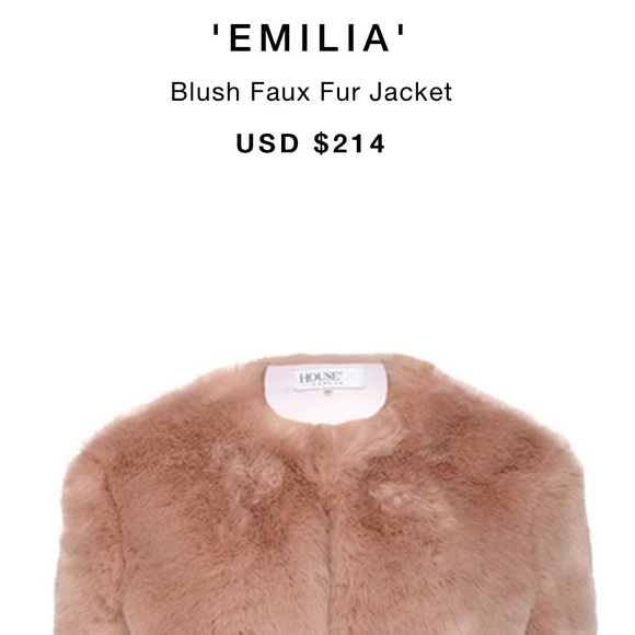House Of CB - New - Blush Faux Fur Jacket ‘Emilia’ - Picture 6 of 6